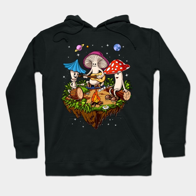 Magic Mushrooms Psychedelic Party Hoodie by underheaven